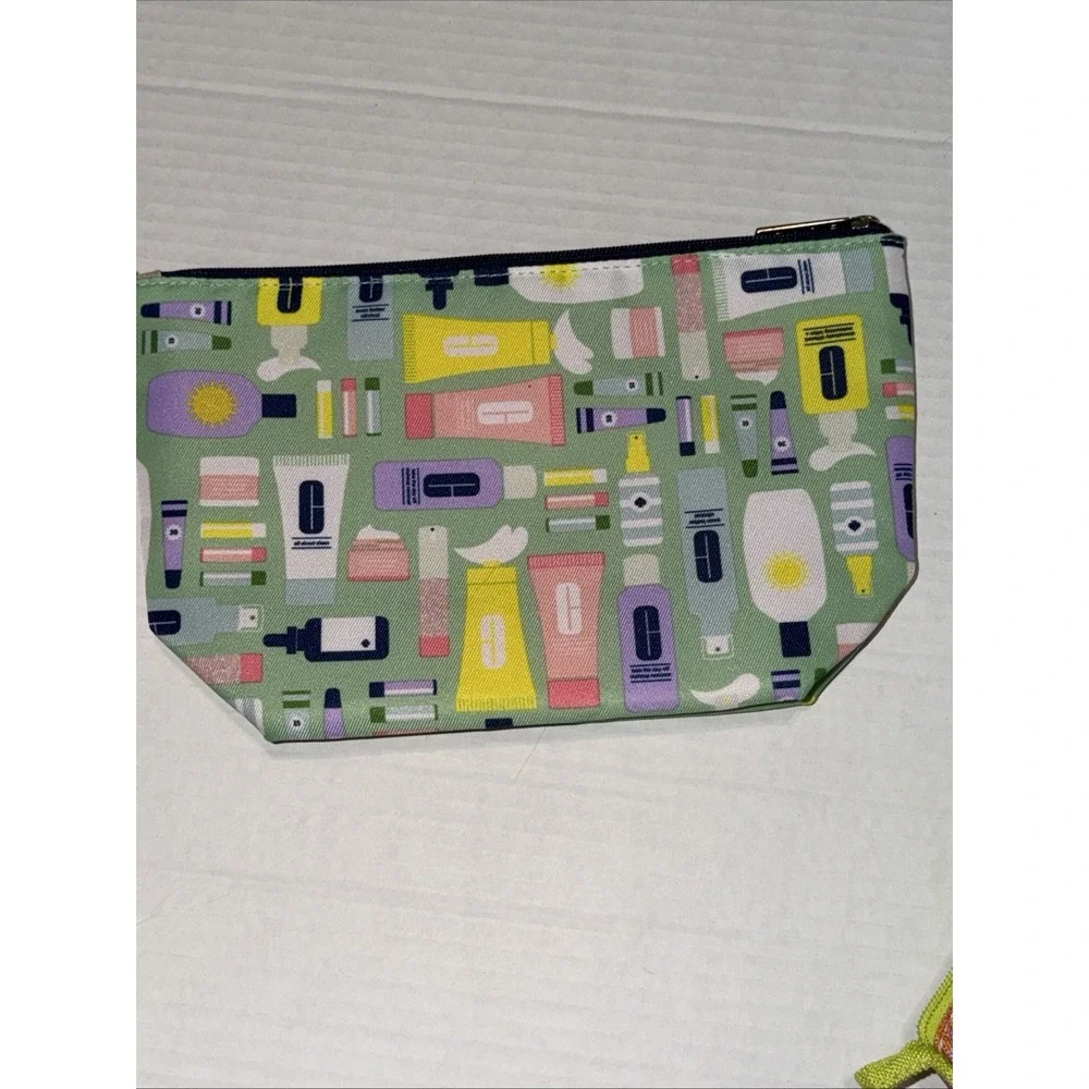 Clinique x Kate Spade New York Cosmetic Makeup Bag Limited Edition Lot Of 2 NWOT